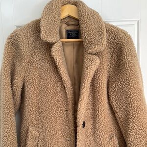 Abercrombie & Fitch Tan Sherpa Coat